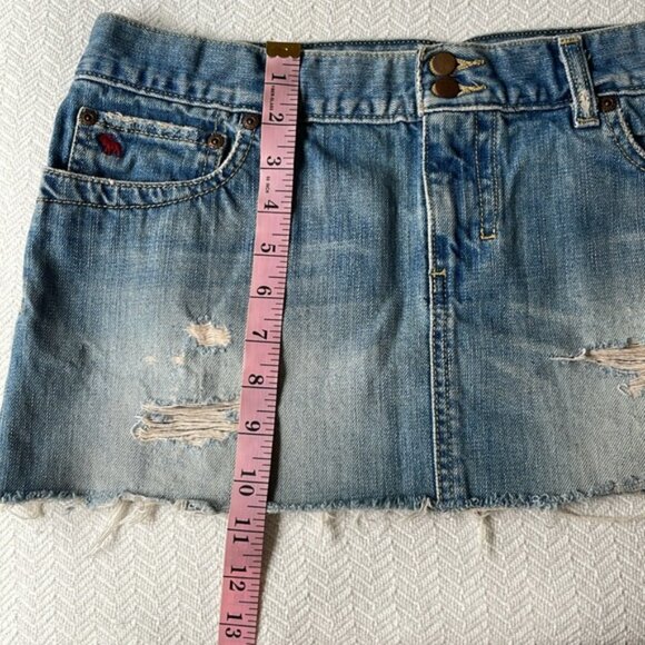 Abercrombie & Fitch Vintage Y2K 2000’s Low Rise Mini Denim Jean Skirt Size 8 - Picture 5 of 5